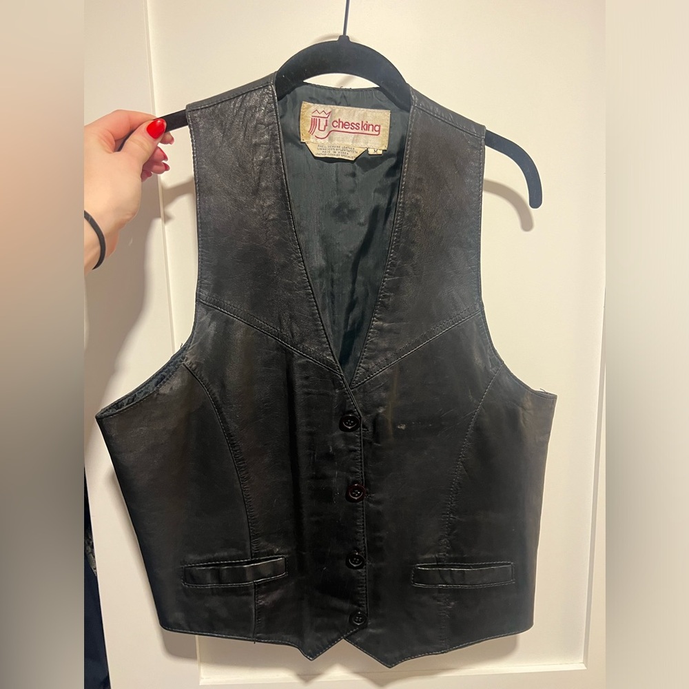 Leather Vintage Black Vest